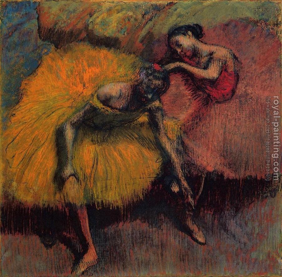 Edgar Degas : Two Dancers in Yellow and Pink